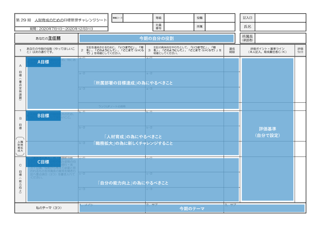チャレンジシート